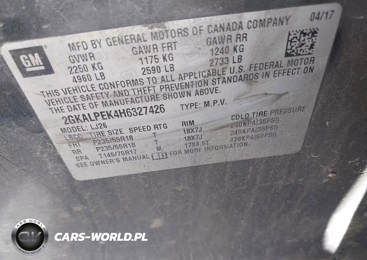 2017 GMC Terrain Slt VIN:2GKALPEK4H6327426 - 9