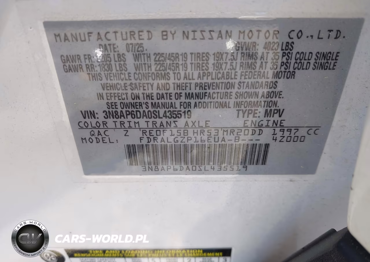 2025 Nissan Kicks Sr Fwd VIN:3N8AP6DA0SL435519 - 9