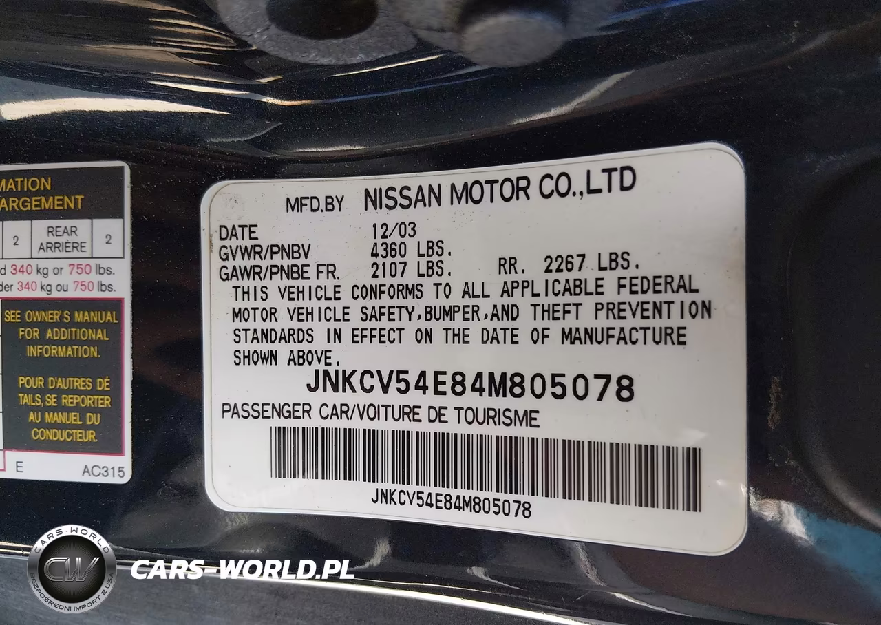 2004 Infiniti G35 VIN:JNKCV54E84M805078 - 9