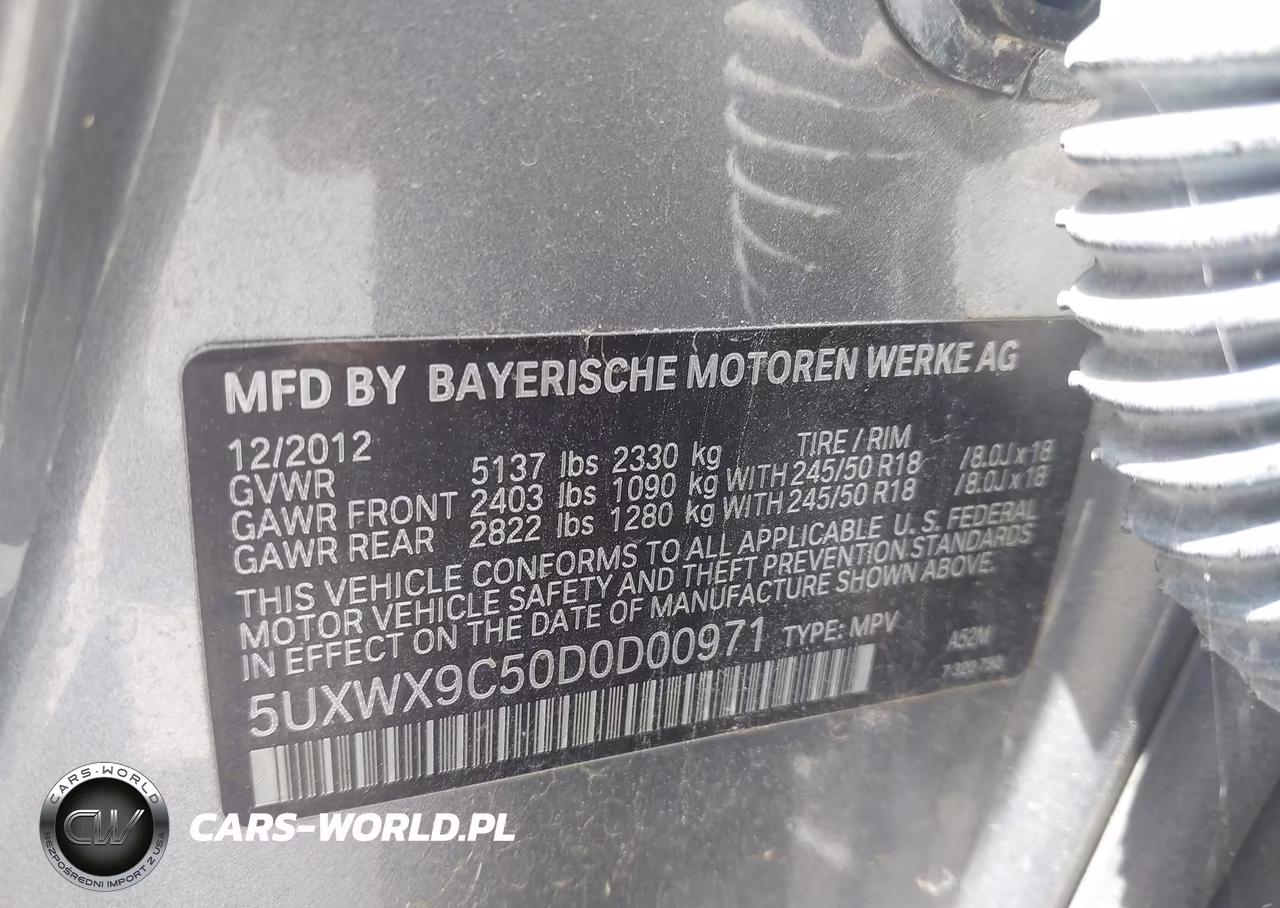 2013 BMW X3 xDrive28I VIN:5UXWX9C50D0D00971 - 9