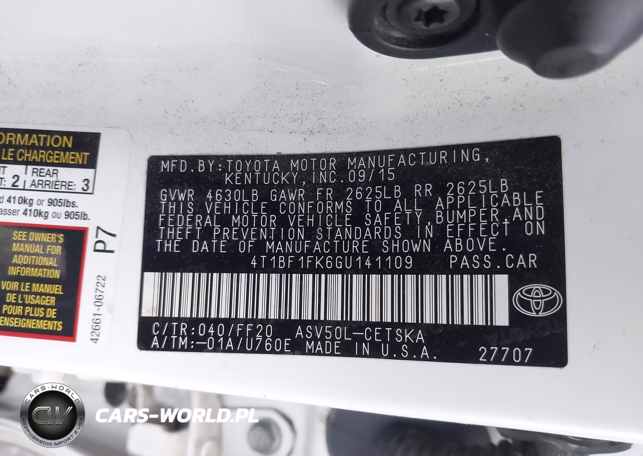 2016 Toyota Camry Se VIN:4T1BF1FK6GU141109 - 9