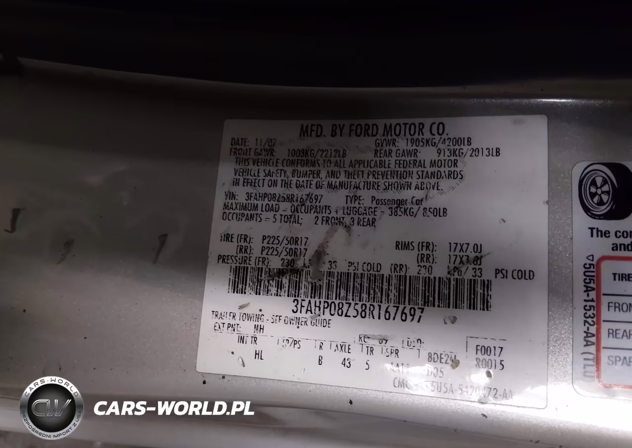 2008 Ford Fusion Sel VIN:3FAHP08Z58R167697 - 9