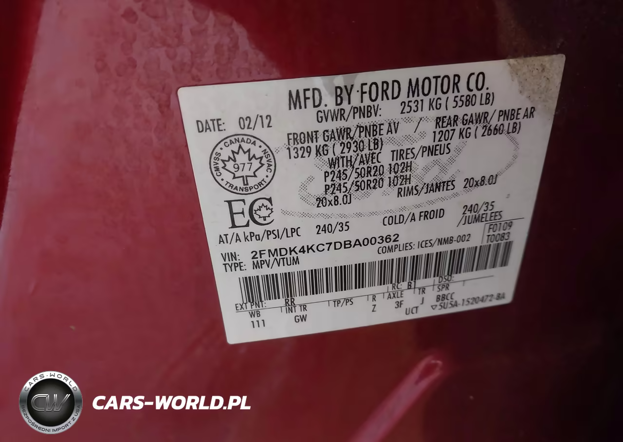 2013 Ford Edge Limited VIN:2FMDK4KC7DBA00362 - 9