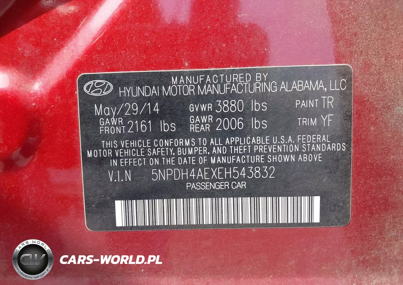 2014 Hyundai Elantra Se VIN:5NPDH4AEXEH543832 - 9
