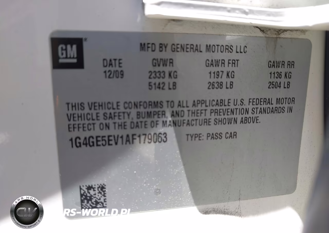 2010 Buick Lacrosse Cxs VIN:1G4GE5EV1AF179063 - 9