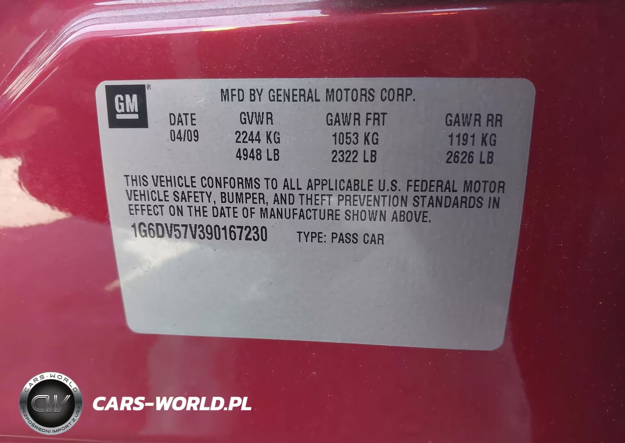 2009 Cadillac Cts Standard VIN:1G6DV57V390167230 - 9