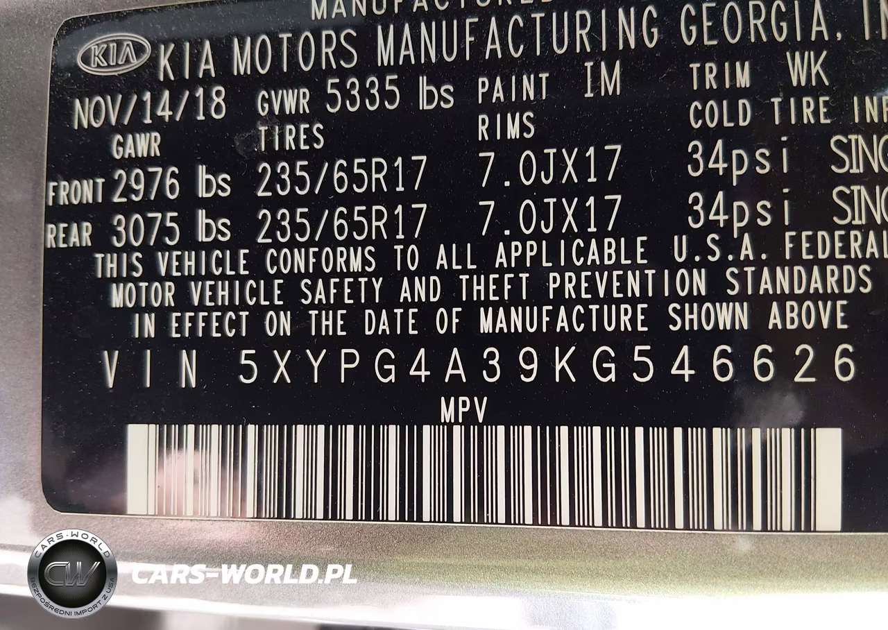 2019 Kia Sorento 2.4L Lx VIN:5XYPG4A39KG546626 - 9