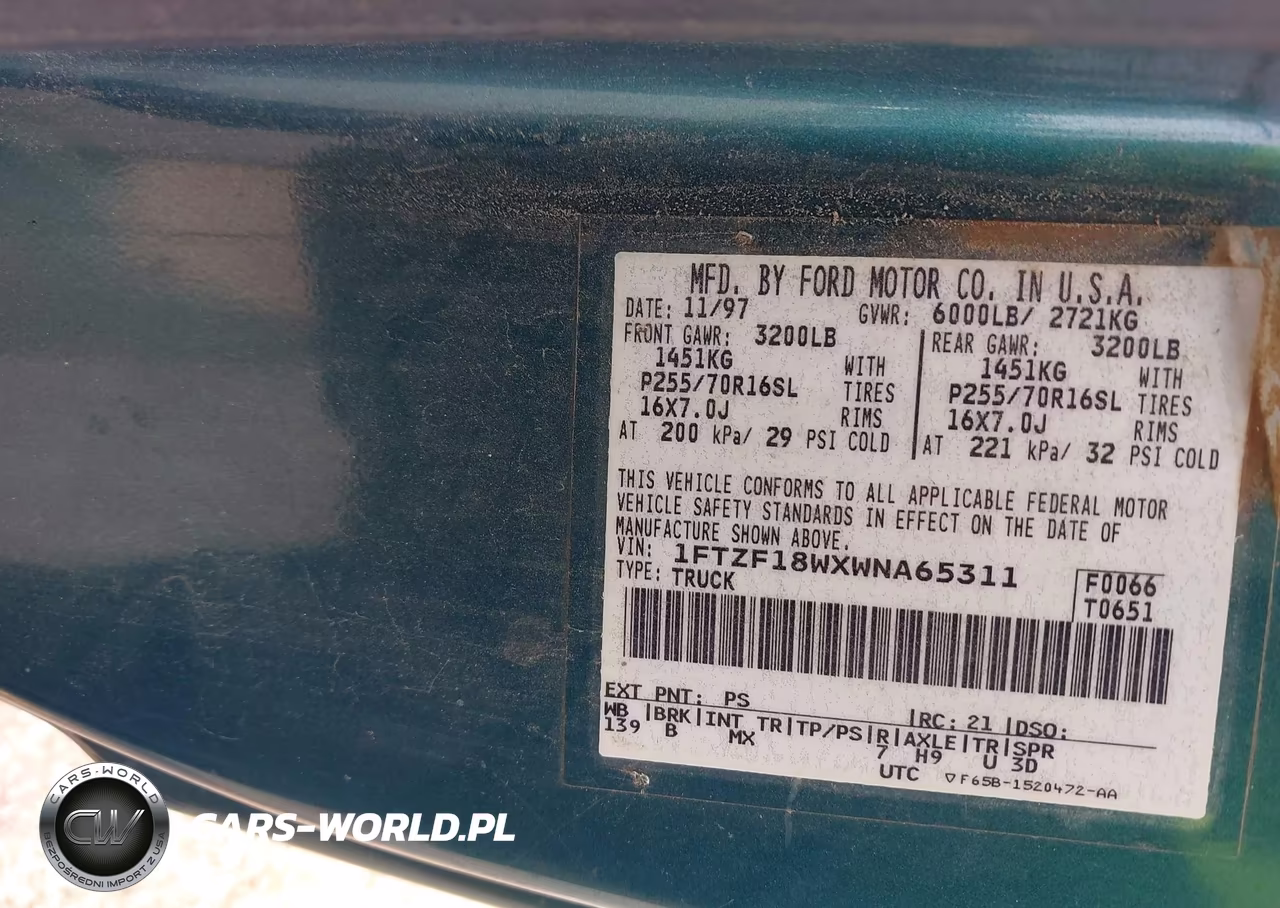 1998 Ford F-150 Lariat-Standard-Xl-Xlt VIN:1FTZF18WXWNA65311 - 9