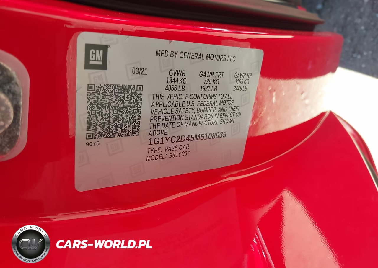 2021 Chevrolet Corvette Stingray Rwd 3Lt VIN:1G1YC2D45M5108635 - 9
