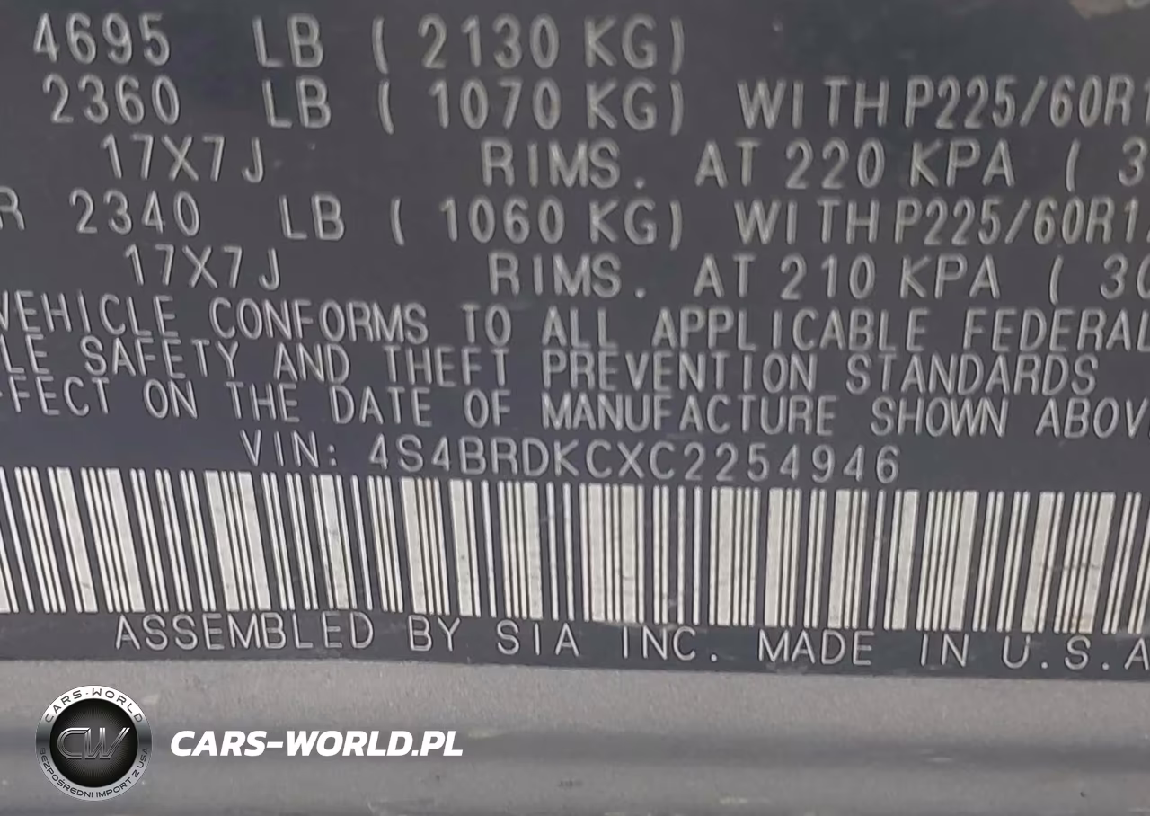 2012 Subaru Outback 3.6R Limited VIN:4S4BRDKCXC2254946 - 9
