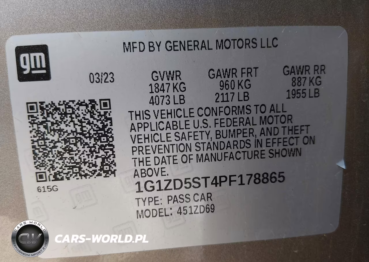 2023 Chevrolet Malibu Fwd 1Lt VIN:1G1ZD5ST4PF178865 - 9