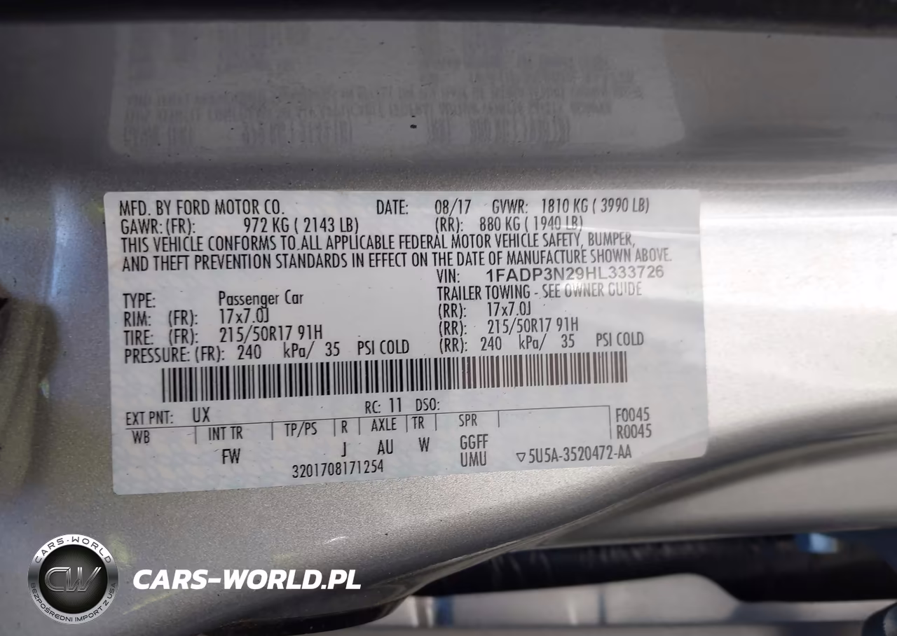 2017 Ford Focus Titanium VIN:1FADP3N29HL333726 - 9