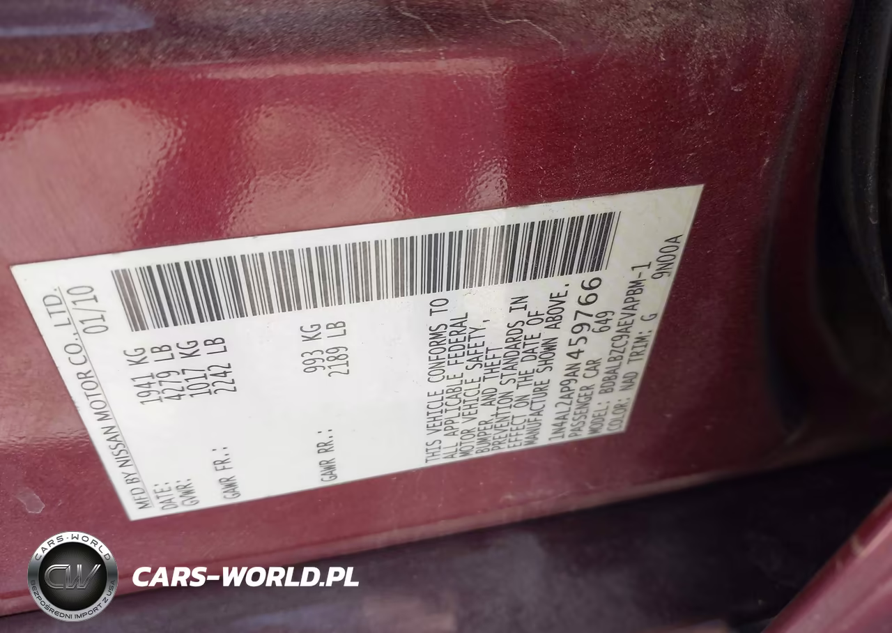 2010 Nissan Altima 2.5 S VIN:1N4AL2AP9AN459766 - 9