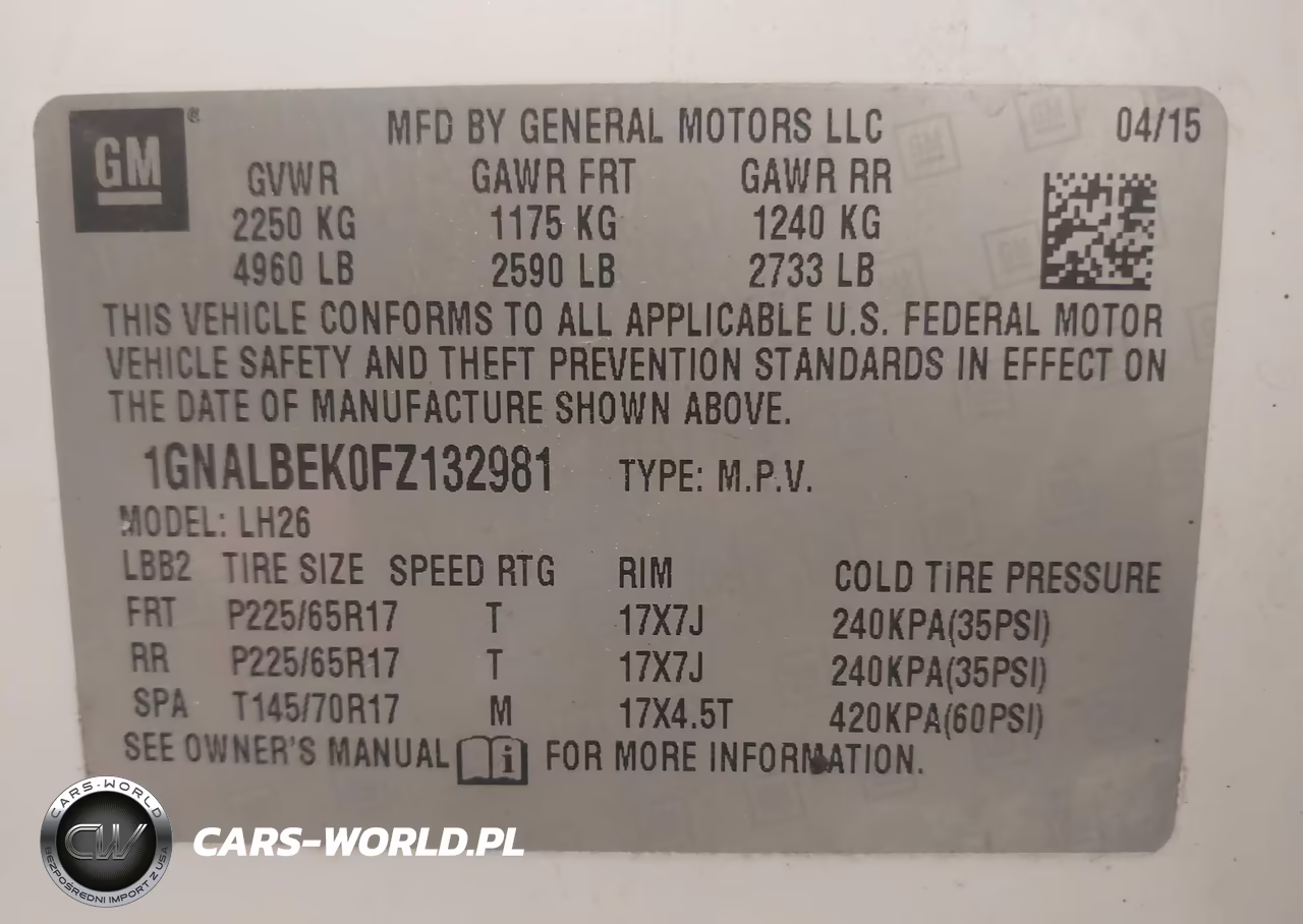 2015 Chevrolet Equinox 1Lt VIN:1GNALBEK0FZ132981 - 9