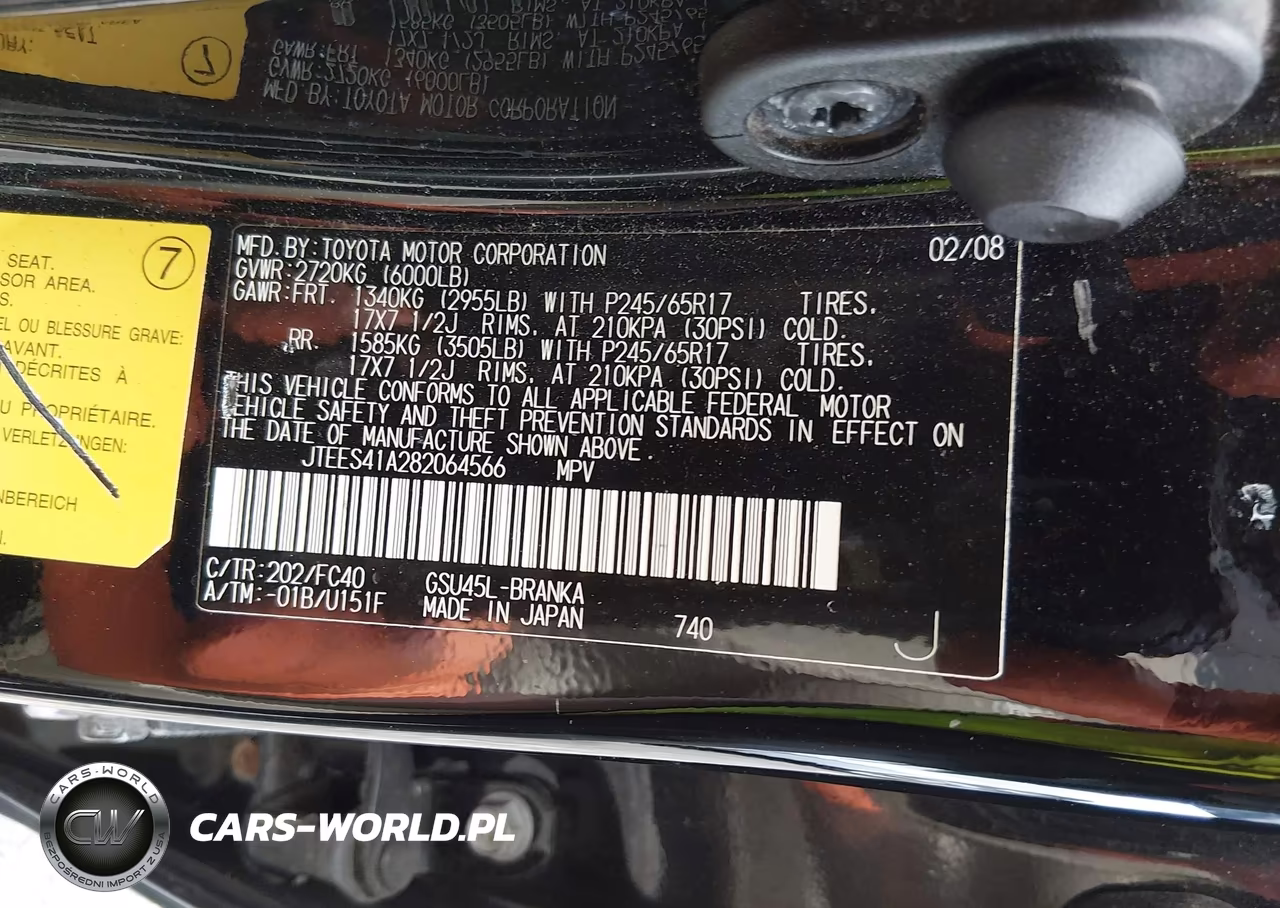 2008 Toyota Highlander VIN:JTEES41A282064566 - 9