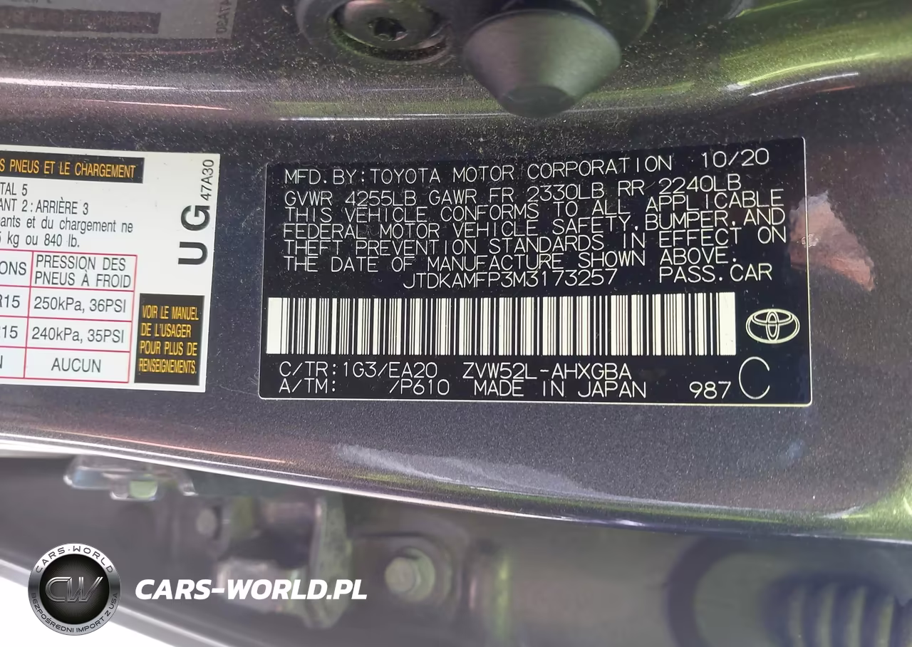 2021 Toyota Prius Prime Xle VIN:JTDKAMFP3M3173257 - 9