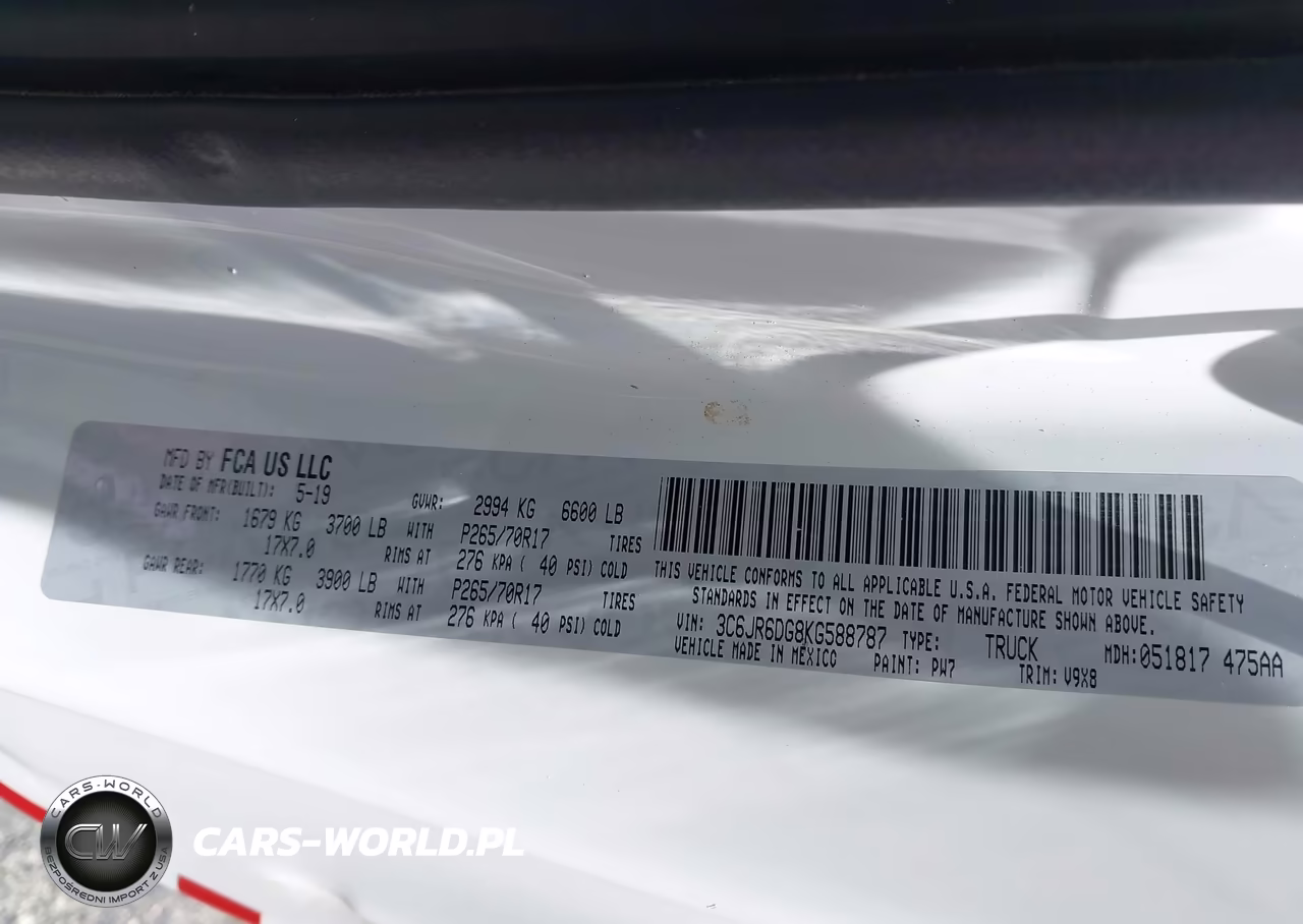 2019 Ram 1500 Classic VIN:3C6JR6DG8KG588787 - 9