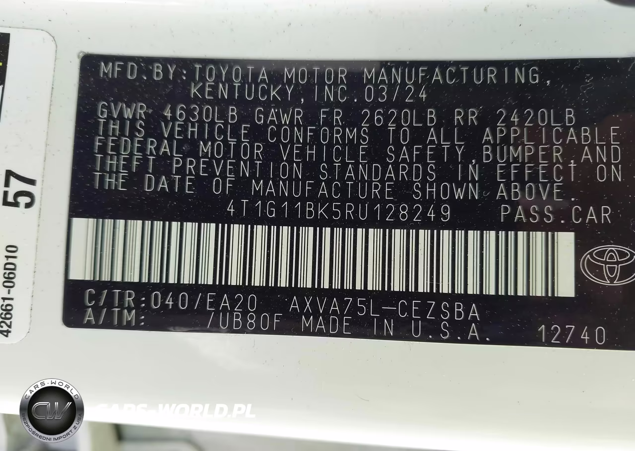 2024 Toyota Camry Se VIN:4T1G11BK5RU128249 - 9