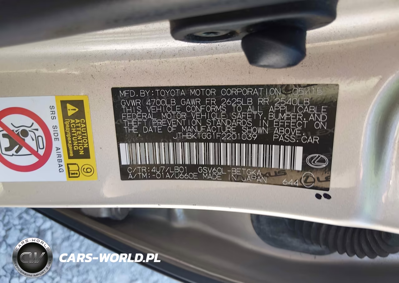 2015 Lexus Es 350 VIN:JTHBK1GG1F2201039 - 9