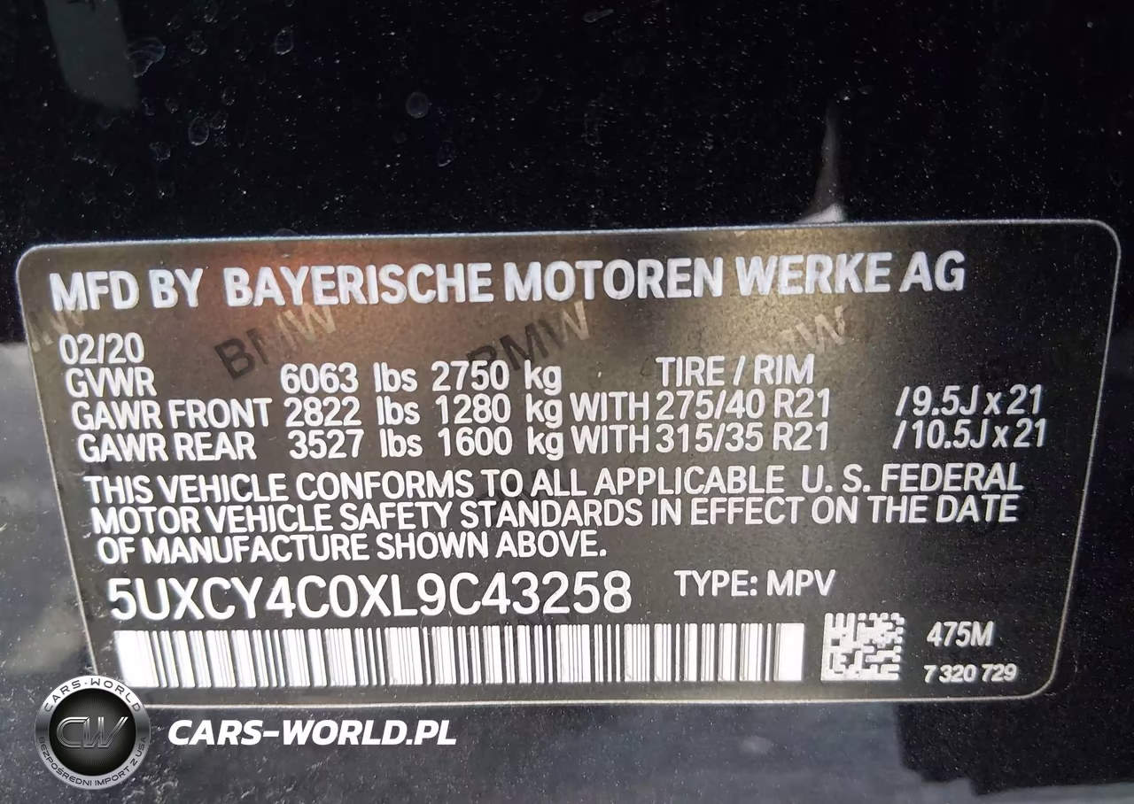 2020 BMW X6 Sdrive40I VIN:5UXCY4C0XL9C43258 - 9