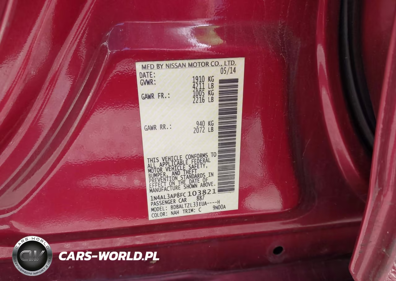 2015 Nissan Altima 2.5 Sl VIN:1N4AL3AP8FC103821 - 9