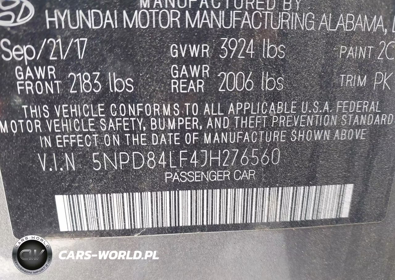 2018 Hyundai Elantra Sel VIN:5NPD84LF4JH276560 - 9