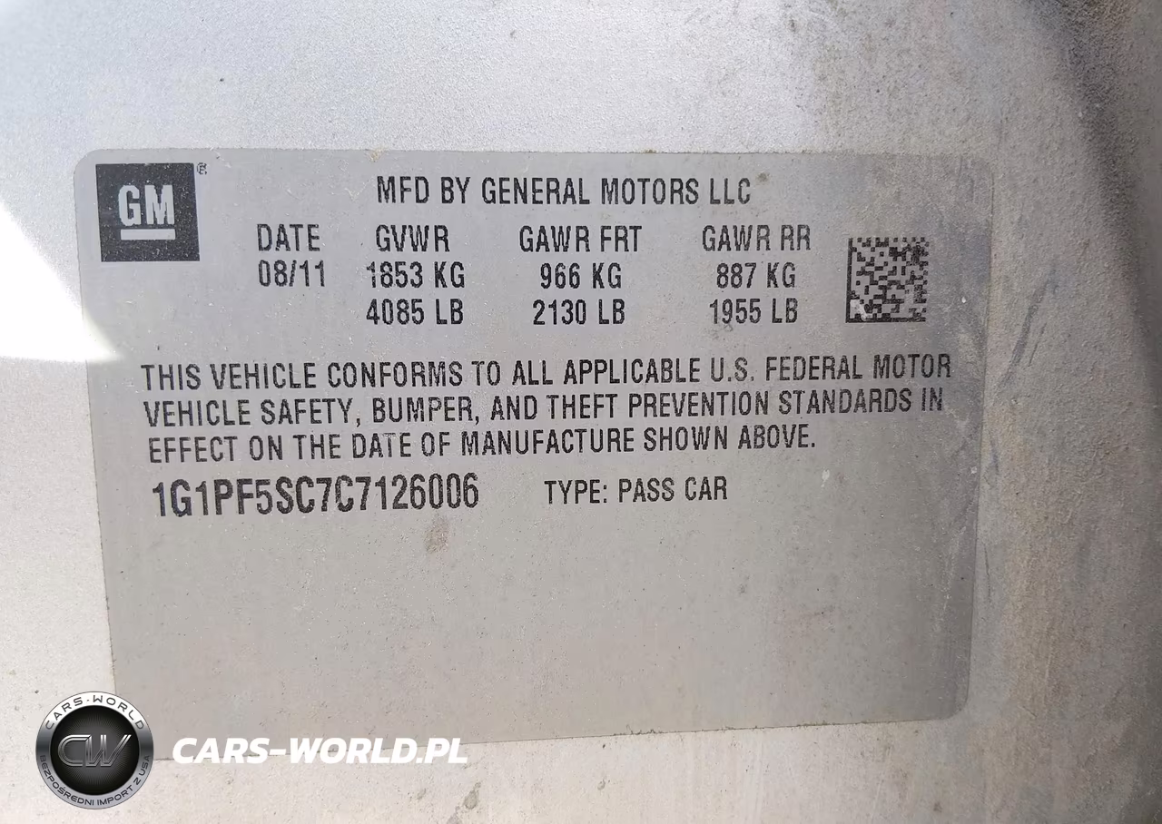 2012 Chevrolet Cruze 1Lt VIN:1G1PF5SC7C7126006 - 9
