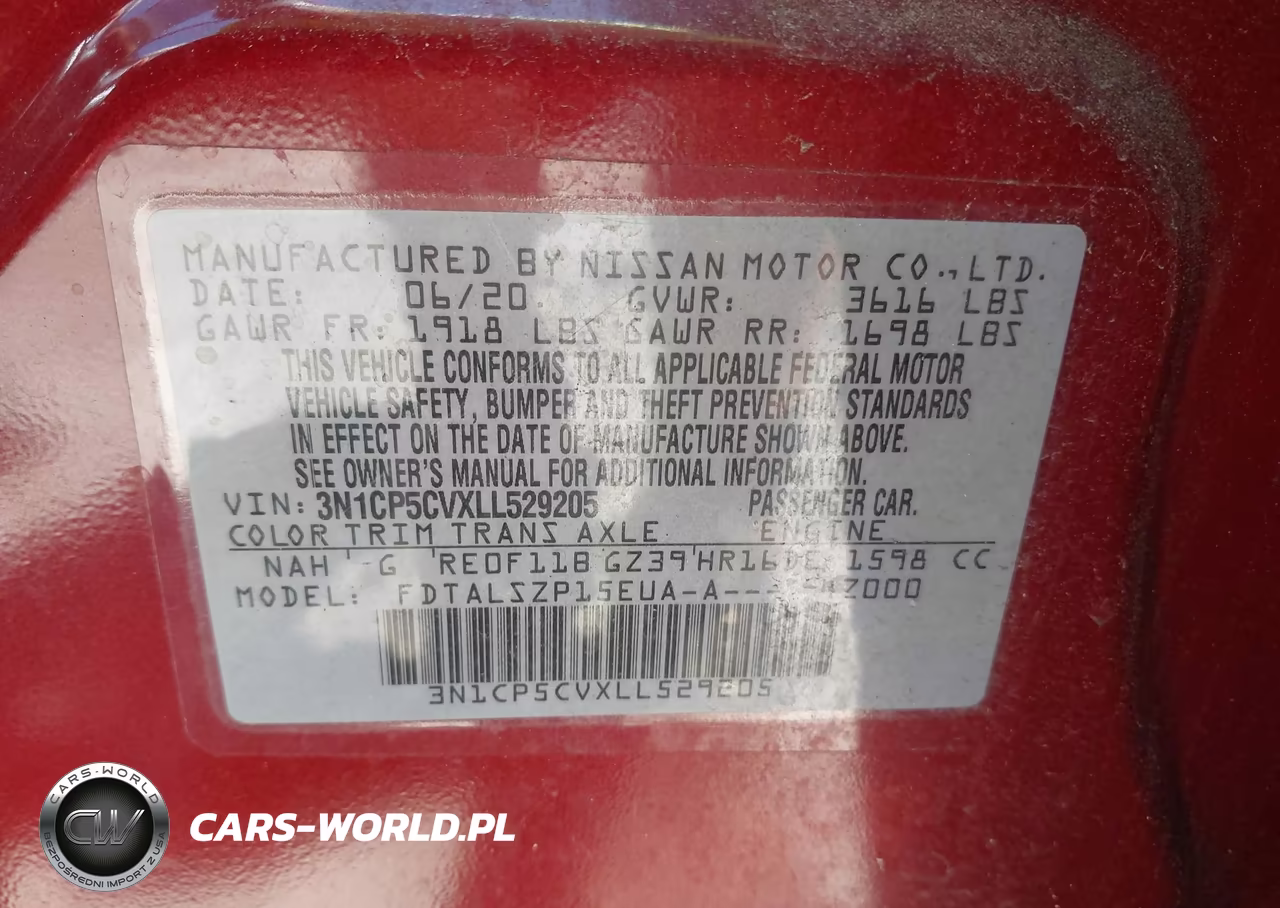2020 Nissan Kicks Sv Xtronic Cvt VIN:3N1CP5CVXLL529205 - 9