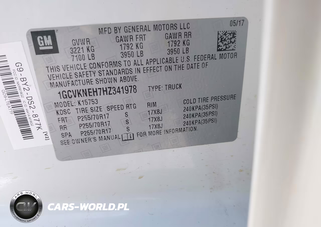 2017 Chevrolet Silverado 1500 Wt VIN:1GCVKNEH7HZ341978 - 9