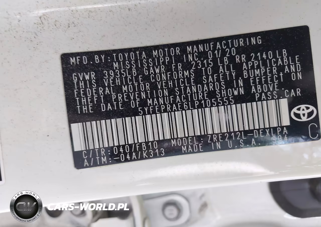 2020 Toyota Corolla Le VIN:5YFEPRAE6LP105555 - 9