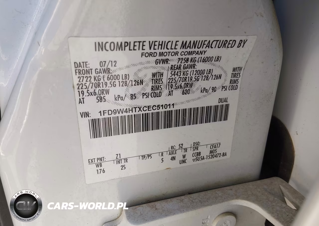 2012 Ford F-450 Chassis Xl VIN:1FD9W4HTXCEC51011 - 9