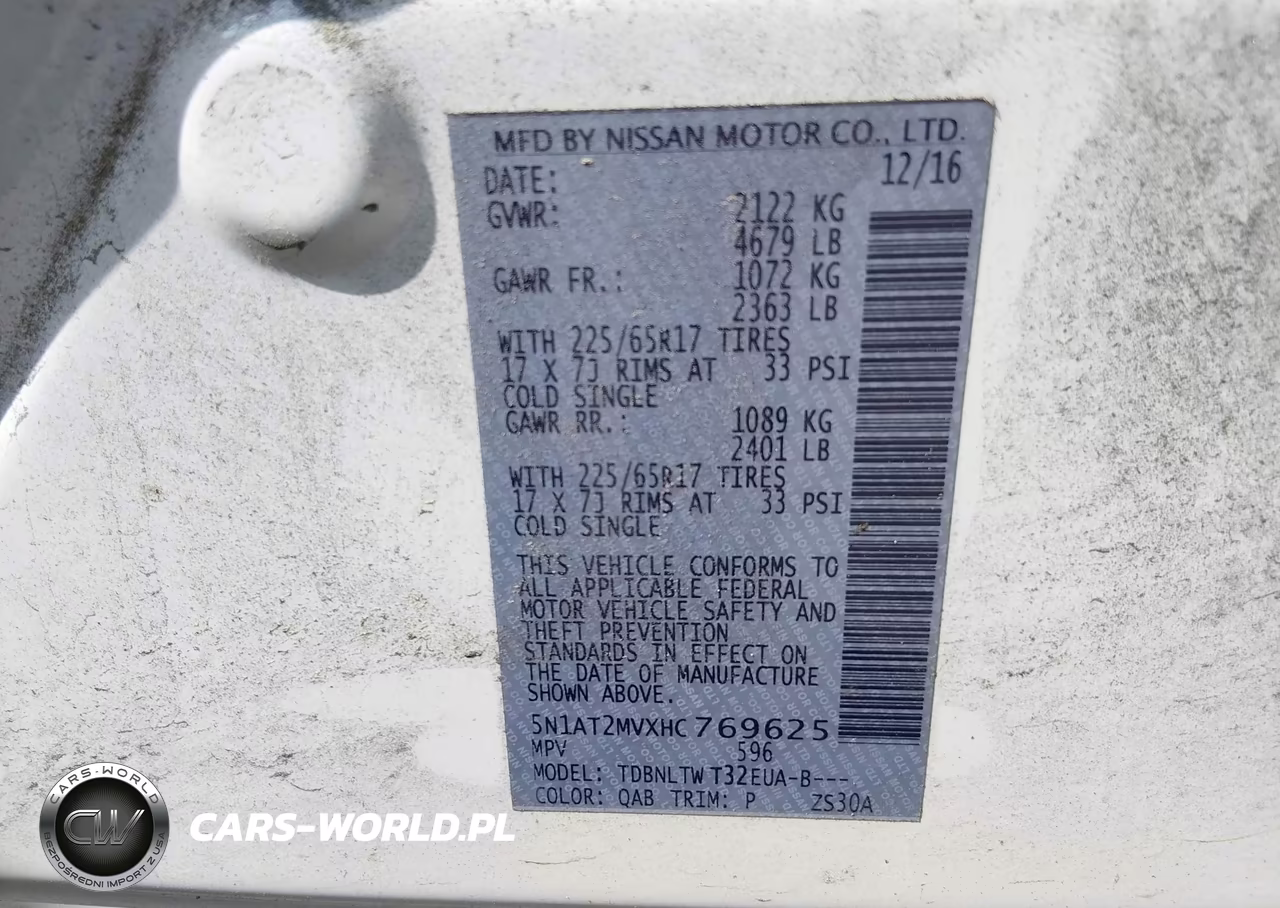 2017 Nissan Rogue Sv VIN:5N1AT2MVXHC769625 - 9