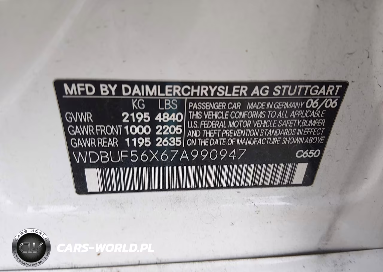 2007 Mercedes-Benz E 350 VIN:WDBUF56X67A990947 - 9