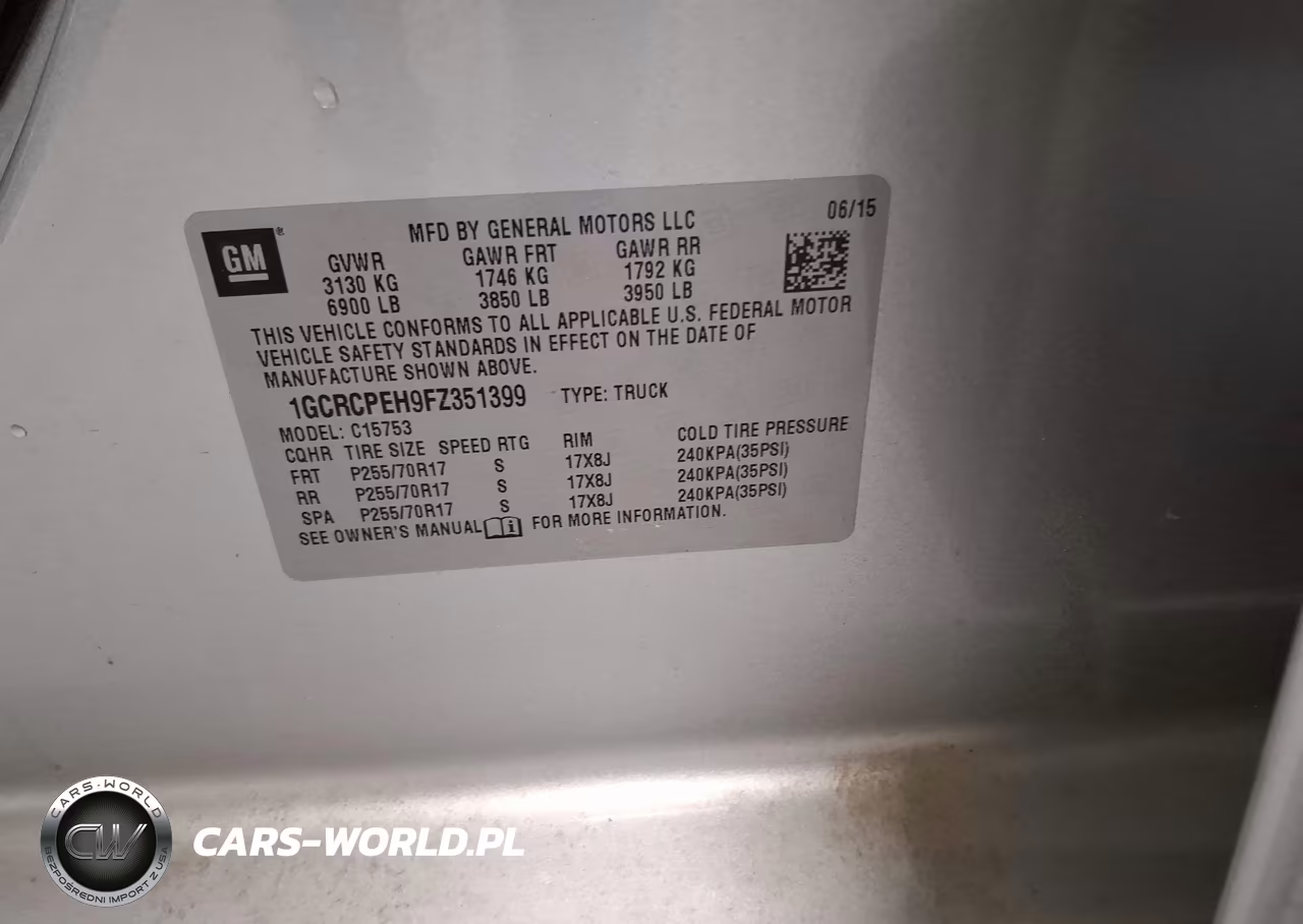 2015 Chevrolet Silverado 1500 Wt VIN:1GCRCPEH9FZ351399 - 9