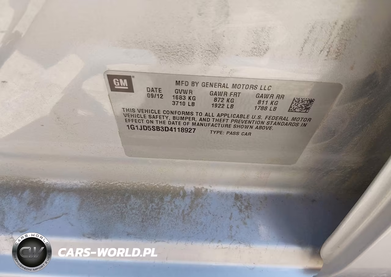 2013 Chevrolet Sonic Lt Manual VIN:1G1JD5SB3D4118927 - 9