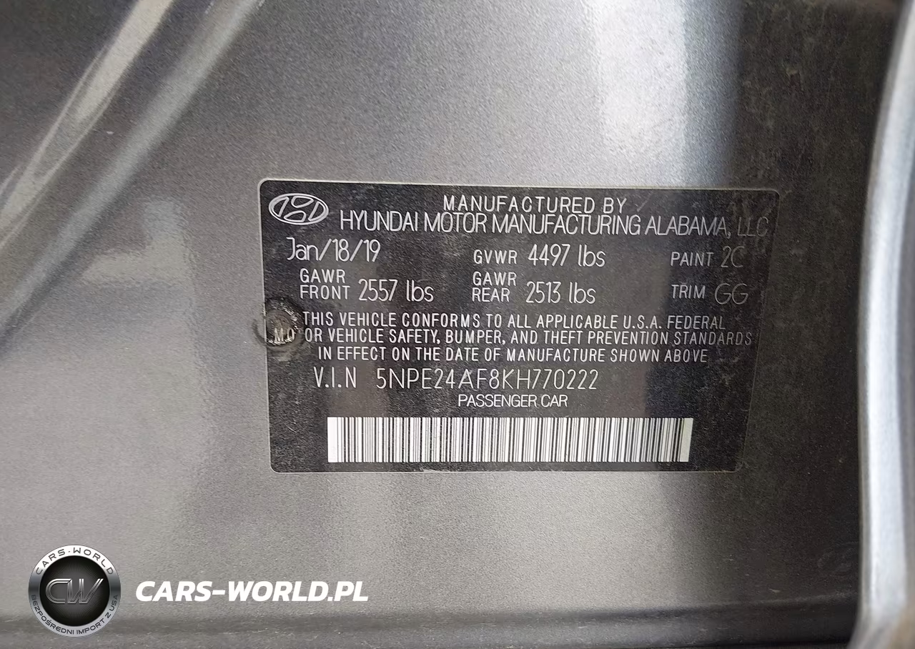 2019 Hyundai Sonata Se VIN:5NPE24AF8KH770222 - 9