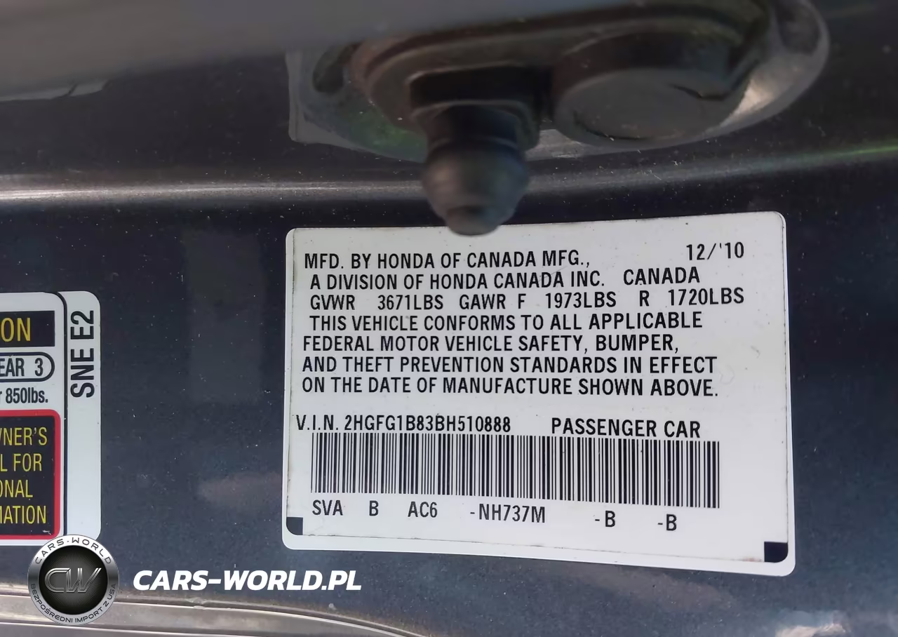 2011 Honda Civic Ex VIN:2HGFG1B83BH510888 - 9