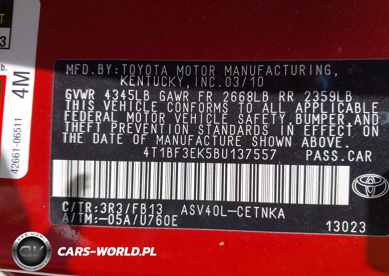 2011 Toyota Camry Le VIN:4T1BF3EK5BU137557 - 9