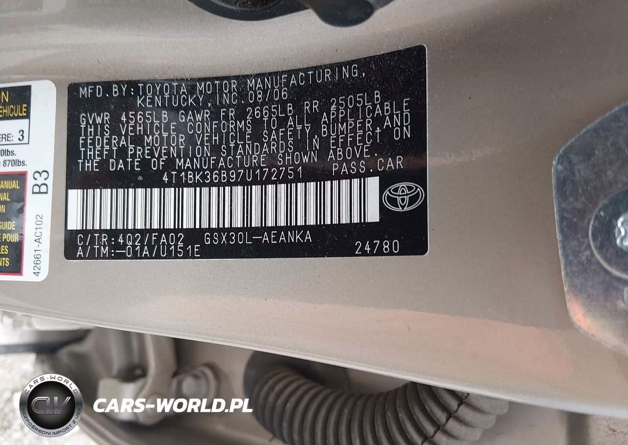 2007 Toyota Avalon Xl VIN:4T1BK36B97U172751 - 9