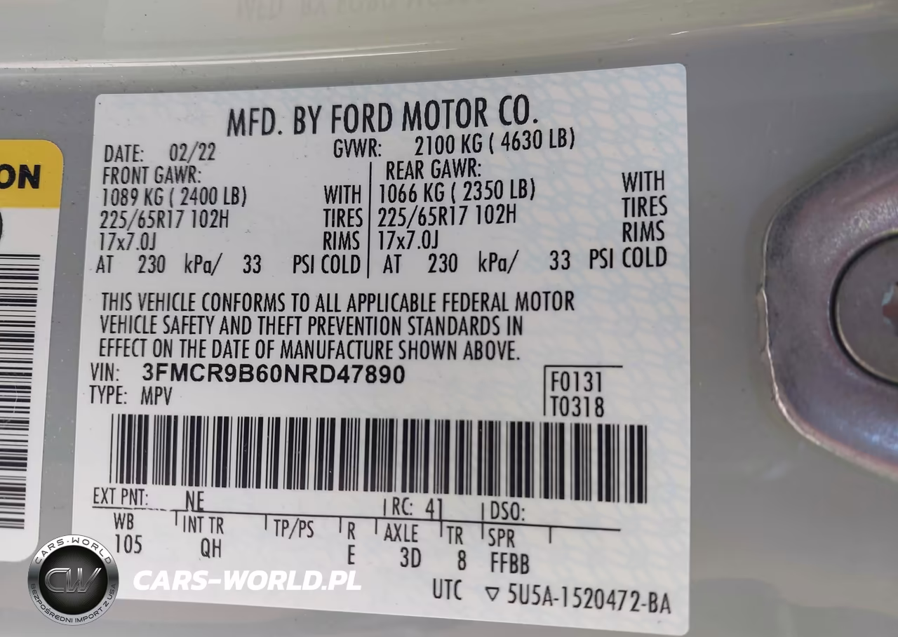 2022 Ford Bronco Sport Big Bend VIN:3FMCR9B60NRD47890 - 9