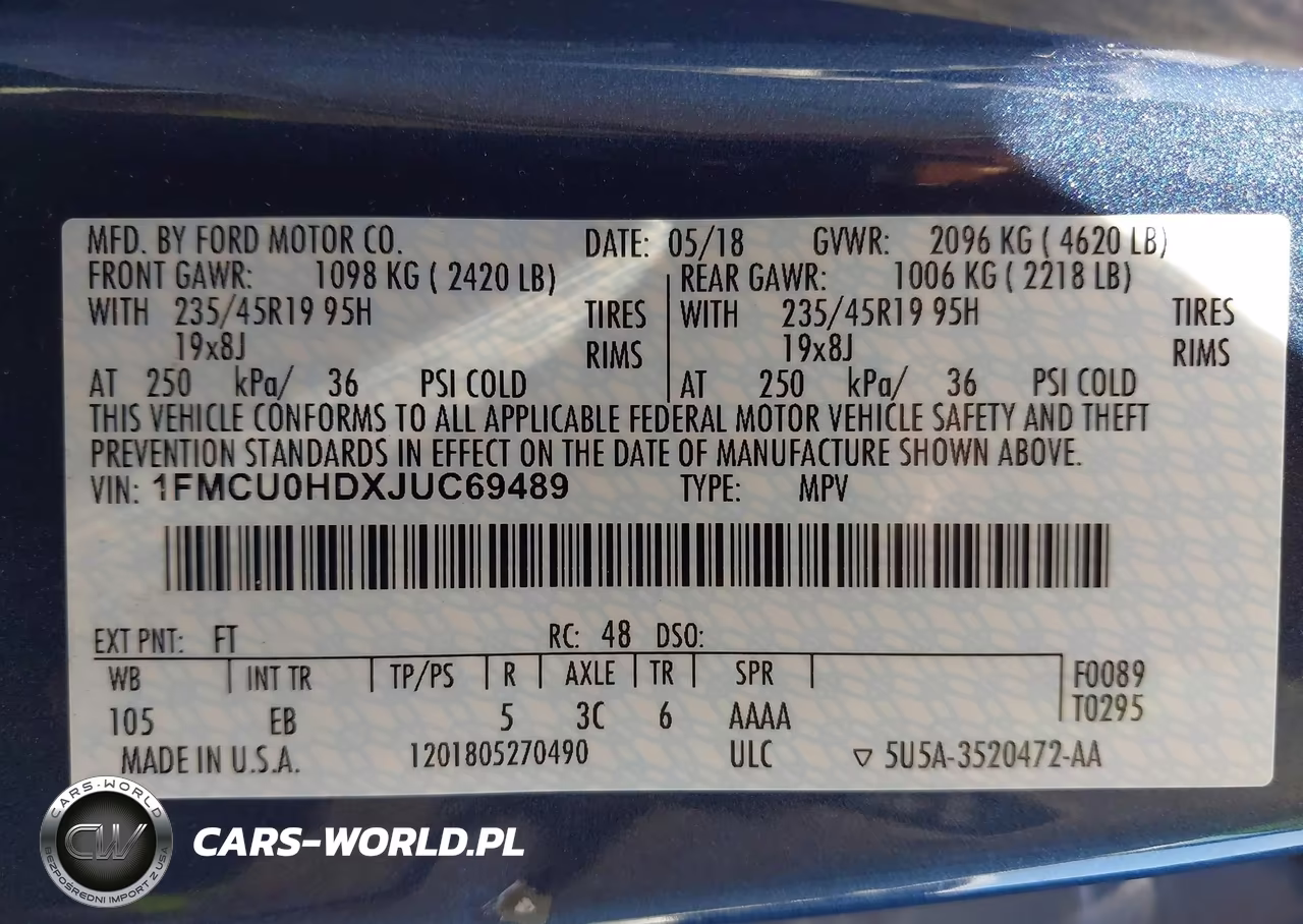 2018 Ford Escape Sel VIN:1FMCU0HDXJUC69489 - 9