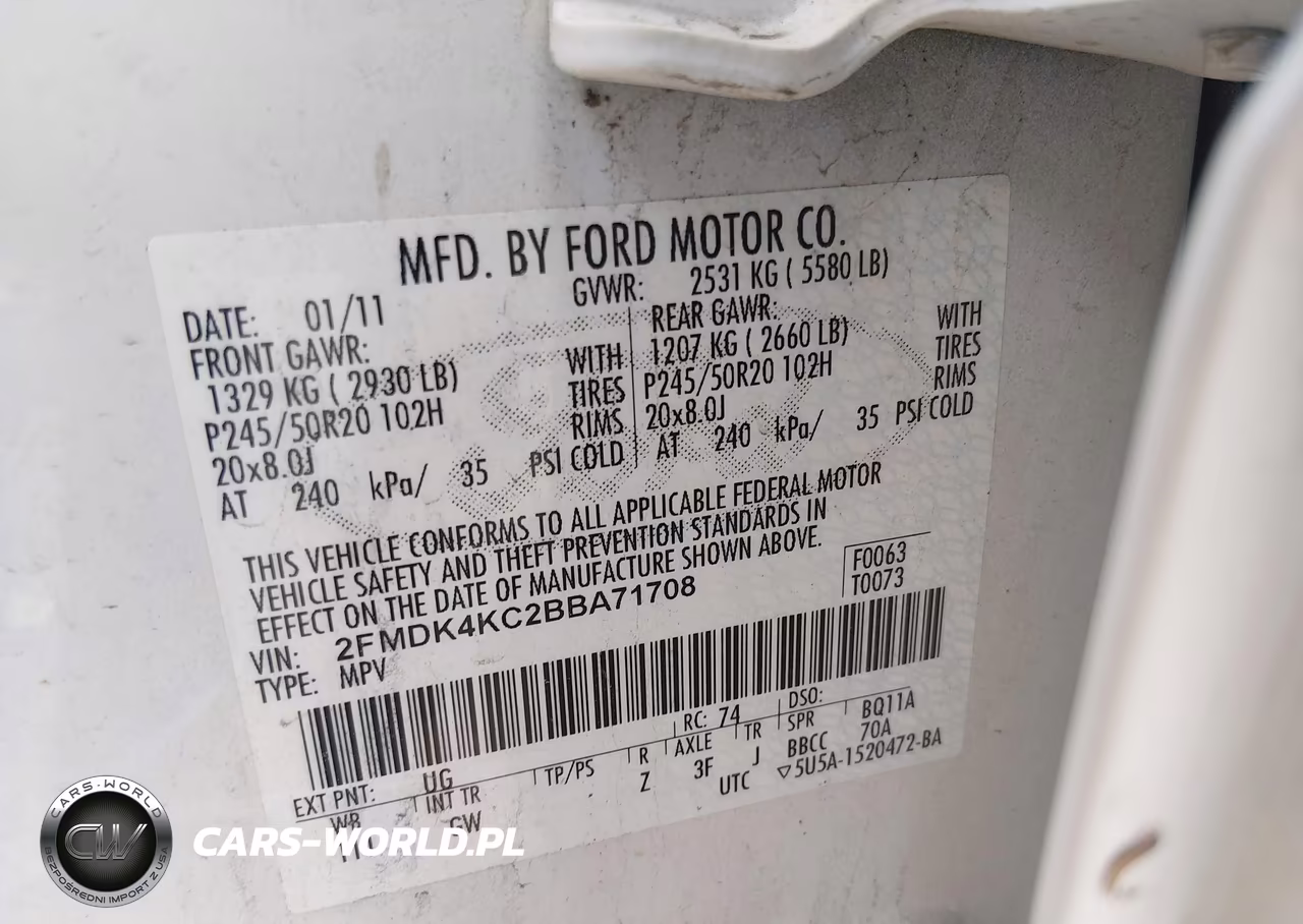 2011 Ford Edge Limited VIN:2FMDK4KC2BBA71708 - 9
