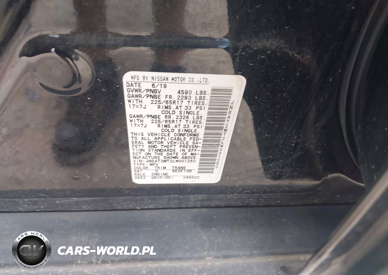 2020 Nissan Rogue S Fwd VIN:JN8AT2MT2LW001250 - 9
