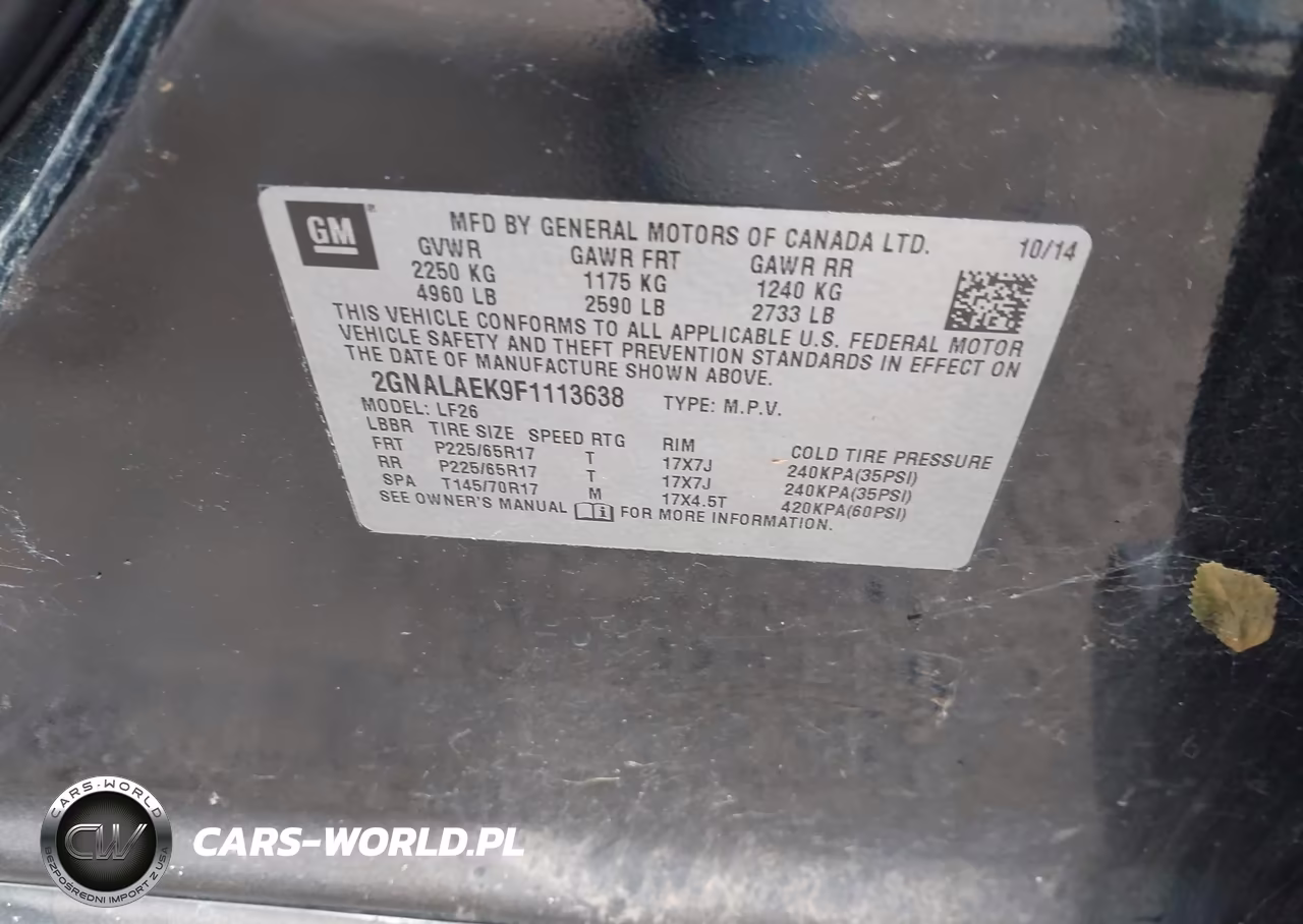 2015 Chevrolet Equinox Ls VIN:2GNALAEK9F1113638 - 9