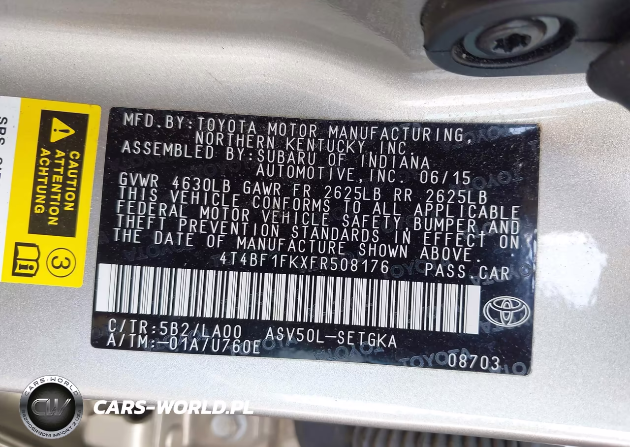 2015 Toyota Camry Xle VIN:4T4BF1FKXFR508176 - 9