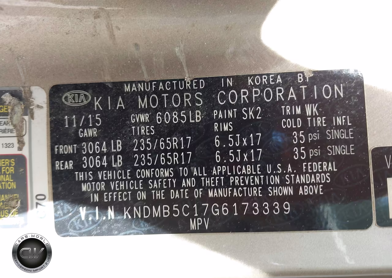 2016 Kia Sedona Lx VIN:KNDMB5C17G6173339 - 9