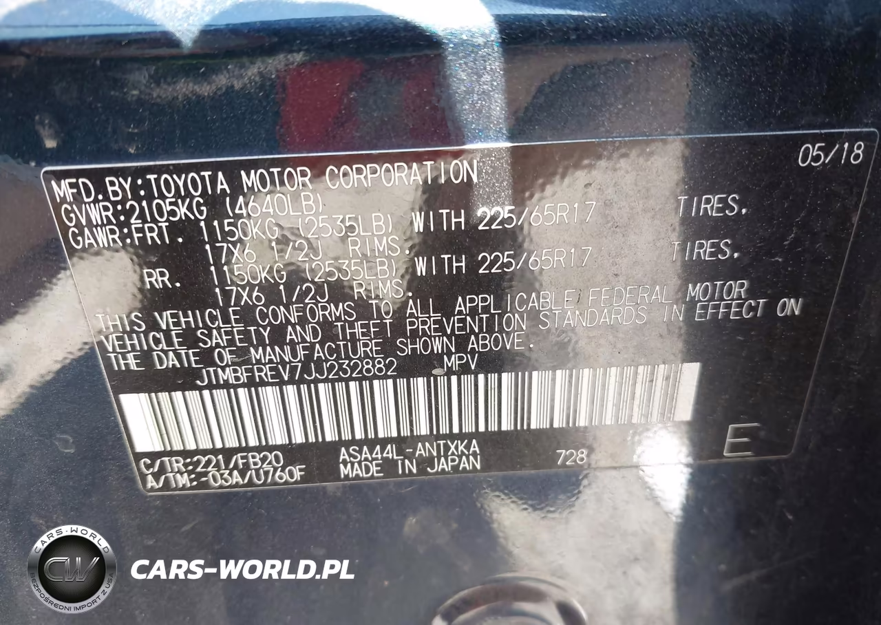 2018 Toyota Rav4 Le VIN:JTMBFREV7JJ232882 - 9