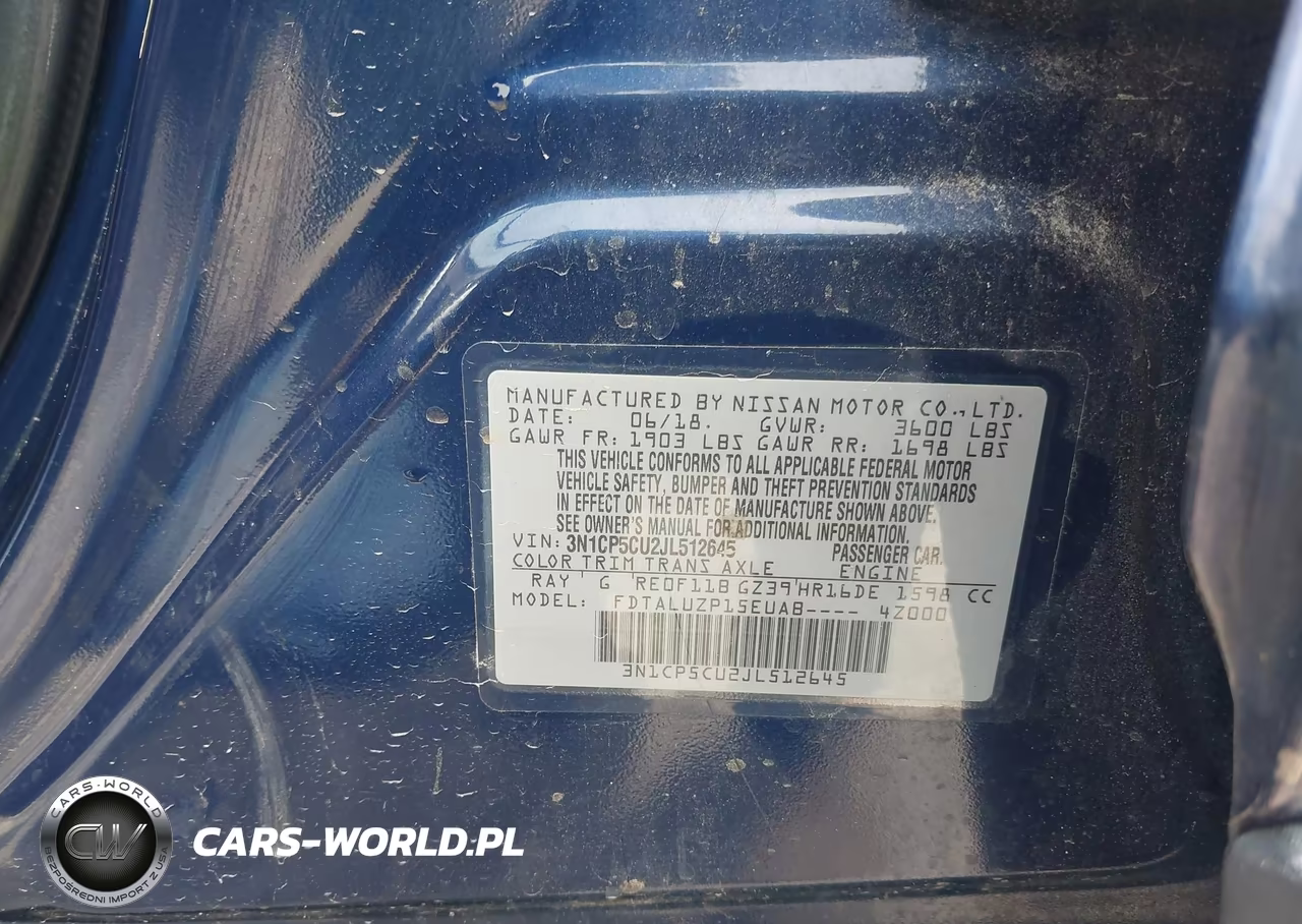 2018 Nissan Kicks Sr VIN:3N1CP5CU2JL512645 - 9