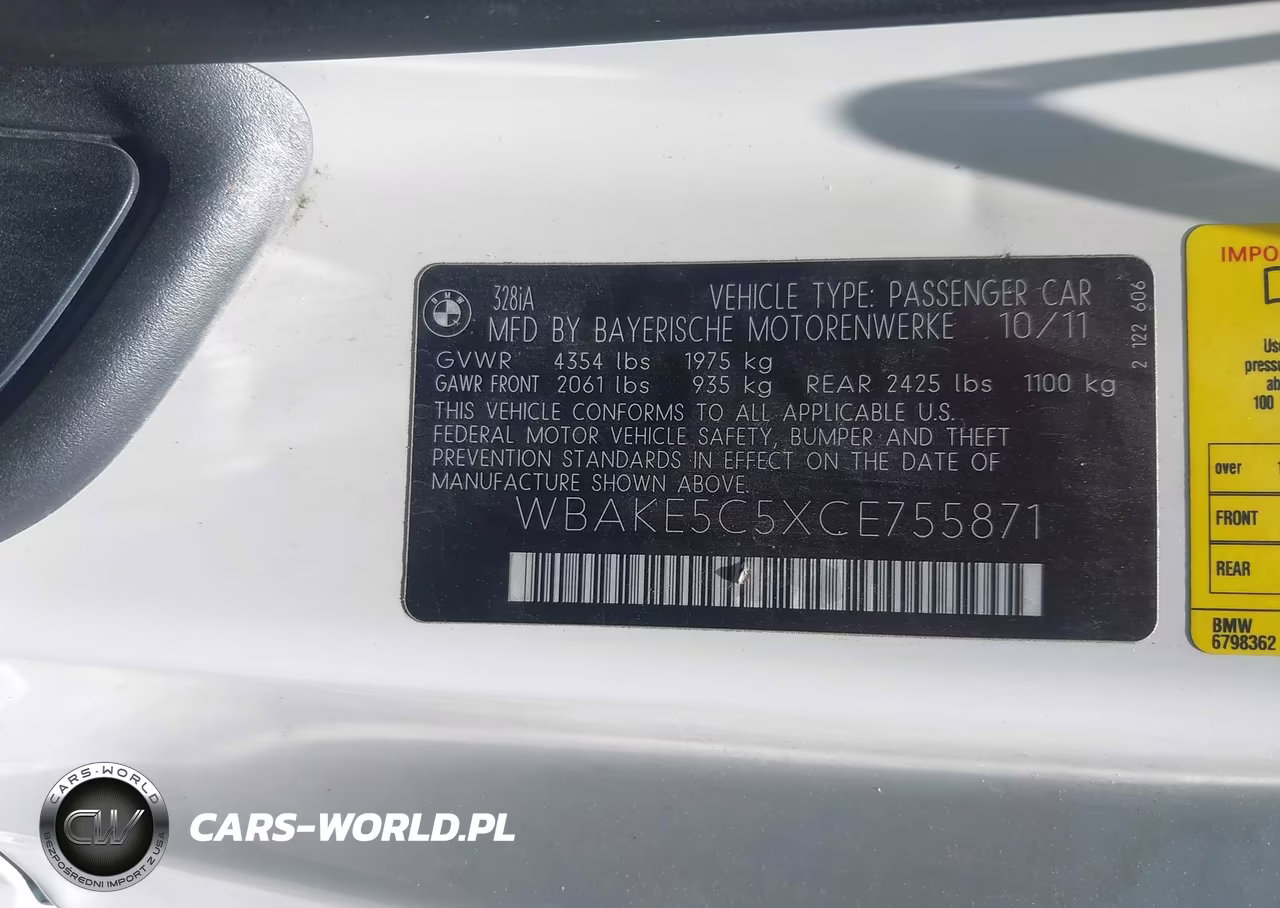 2012 BMW 328I VIN:WBAKE5C5XCE755871 - 9