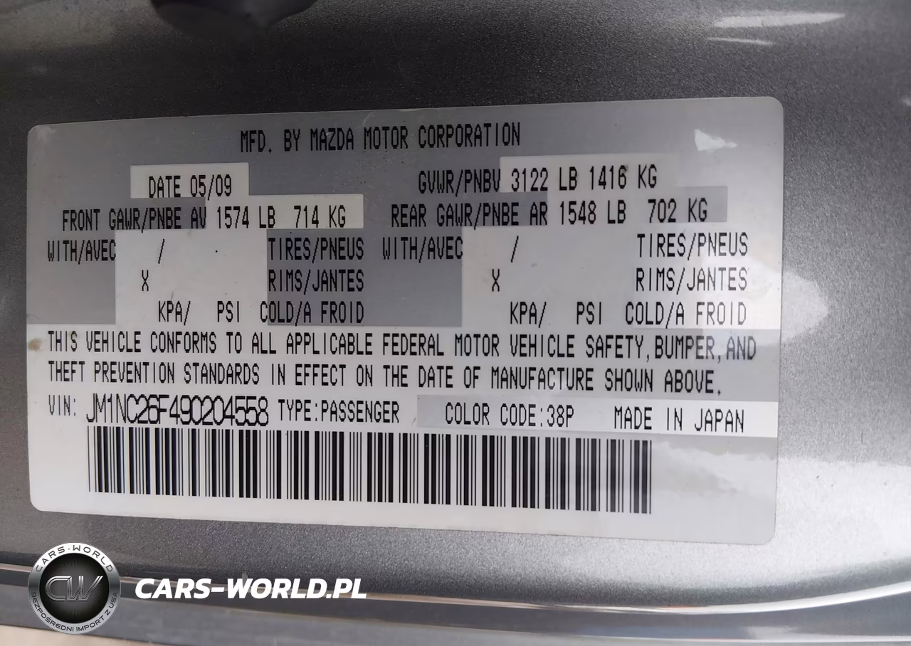 2009 Mazda Mx-5 Miata Grand Touring VIN:JM1NC26F490204558 - 9